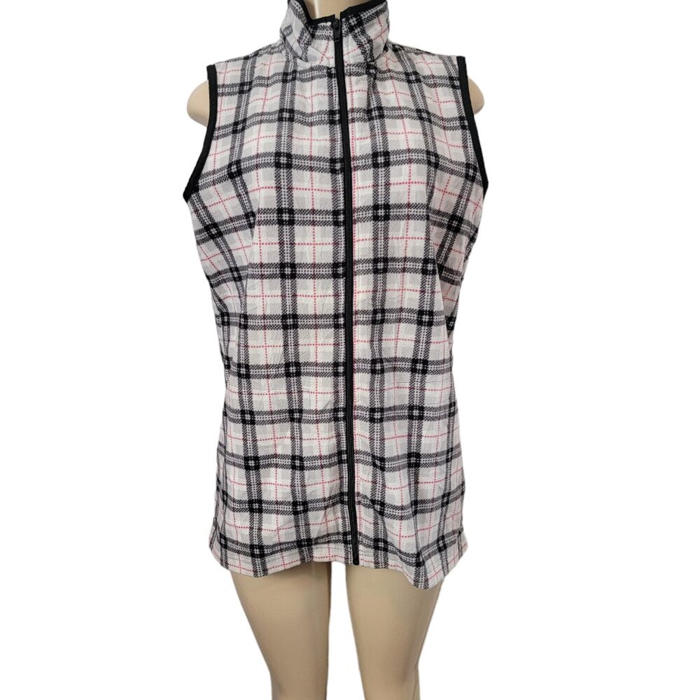 Lee Riders Full Zip Women's Plaid Fleece Vest